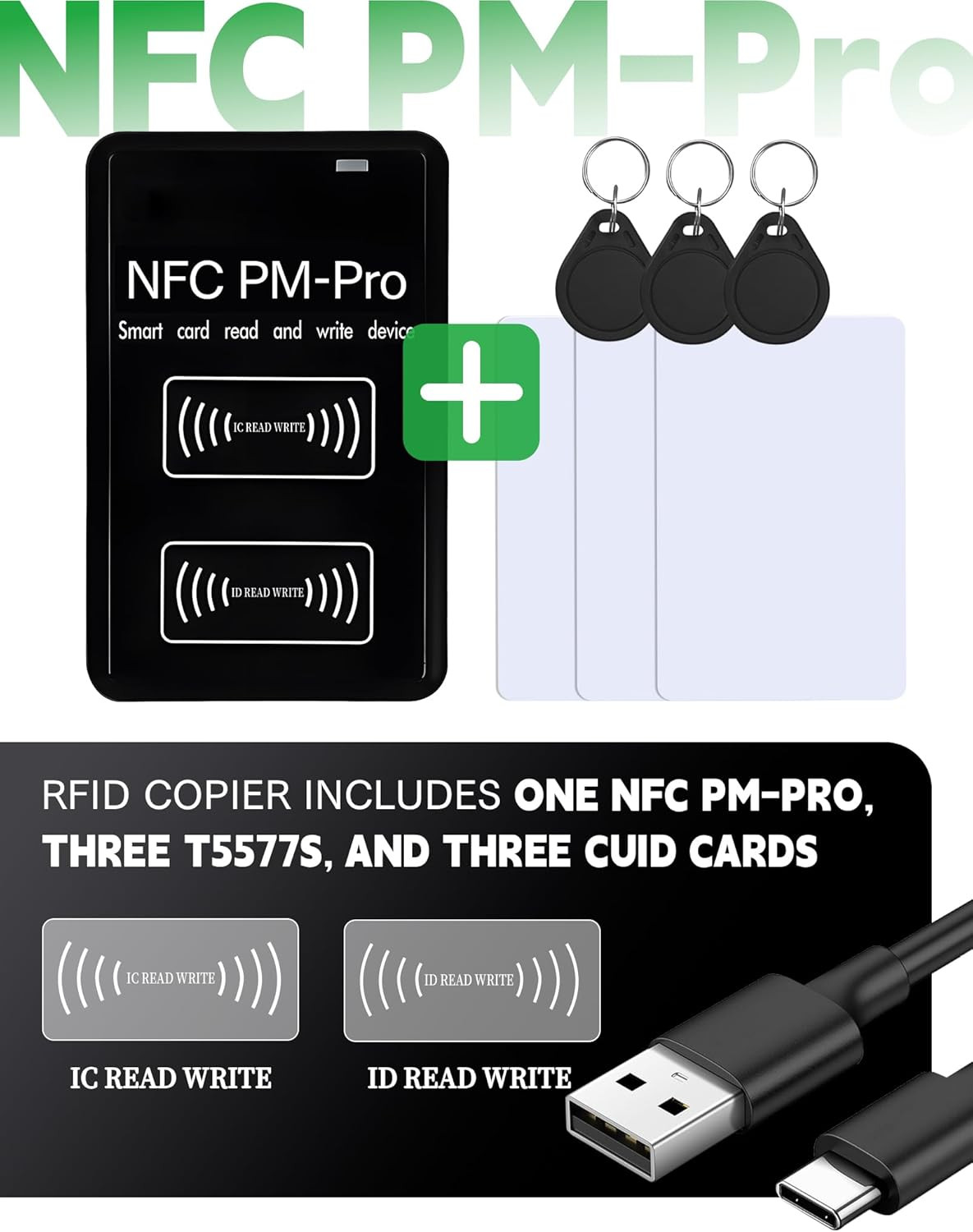 IC&ID RFID Reader Writer,Rfid Copier Applicable to IC 13.56 Mhz and ID 125-500 K