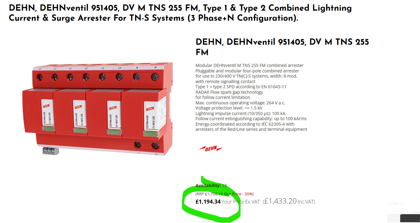 Dehn Dehnventil M DV M TNS 255 FM Combination Arrester 951405 OVP, New