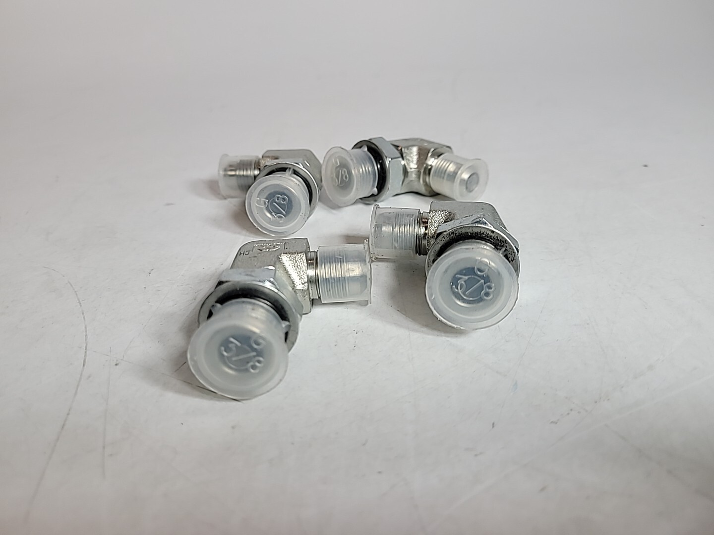 LOT OF 4 NEW Parker Electrical Fitting SMA-06 Elbow 3/8 O RING 90 DEGREE, STEEL