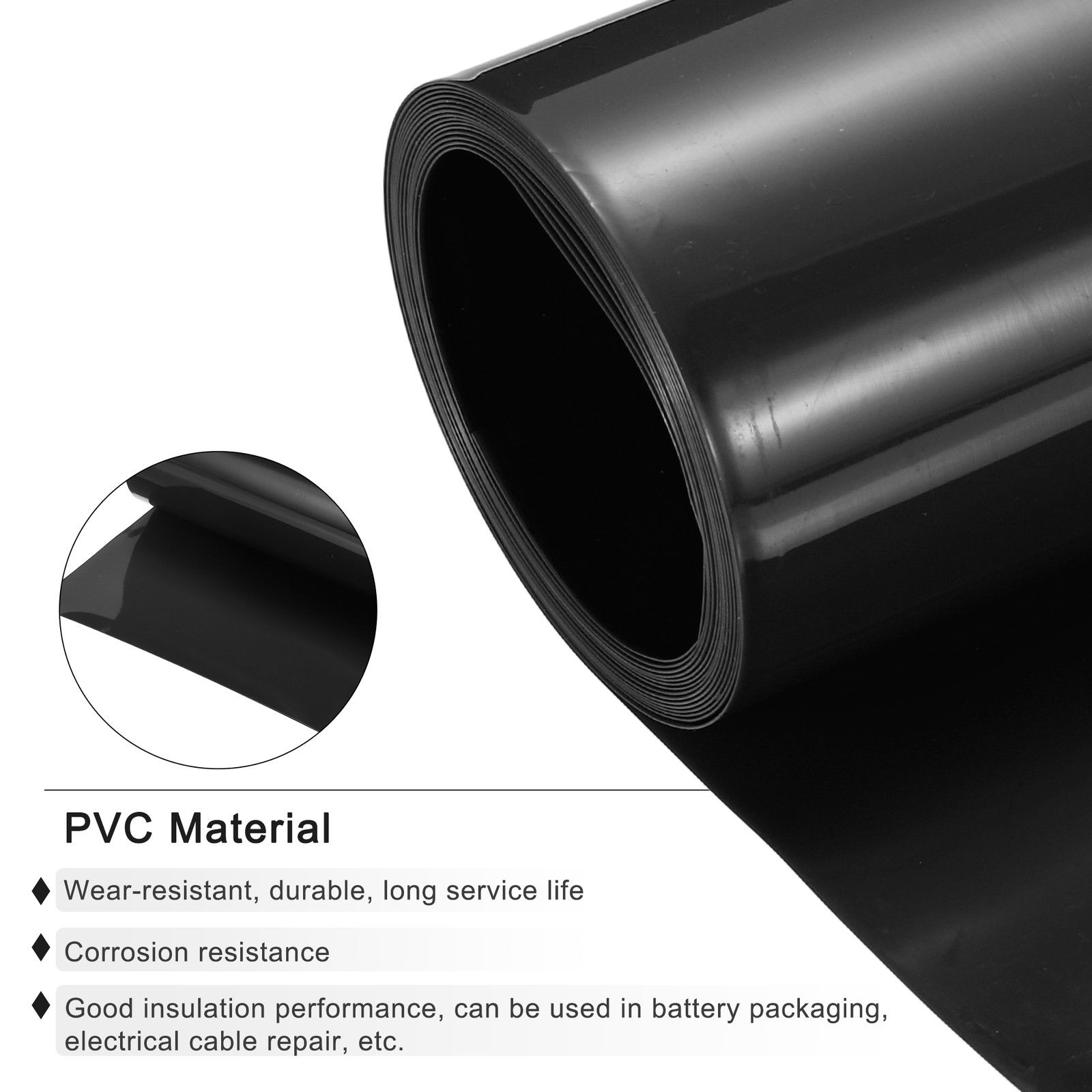 Battery Wrap Heat Shrink Tubing 80mm Dia 125mm Flat 8 Feet Black