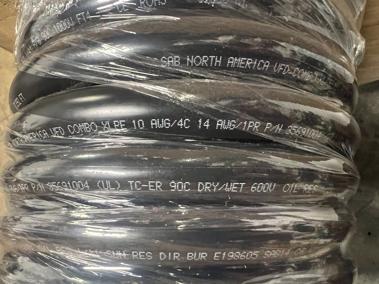 15ft SAB 35691004 VFD Cable VFD Combo XLPE 10 AWG/4c+14/1pr Shielded 1000V New
