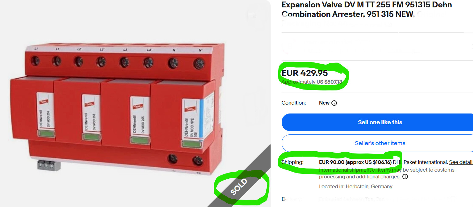 Dehn Dehnventil M DV M TNS 255 FM Combination Arrester 951405 OVP, New