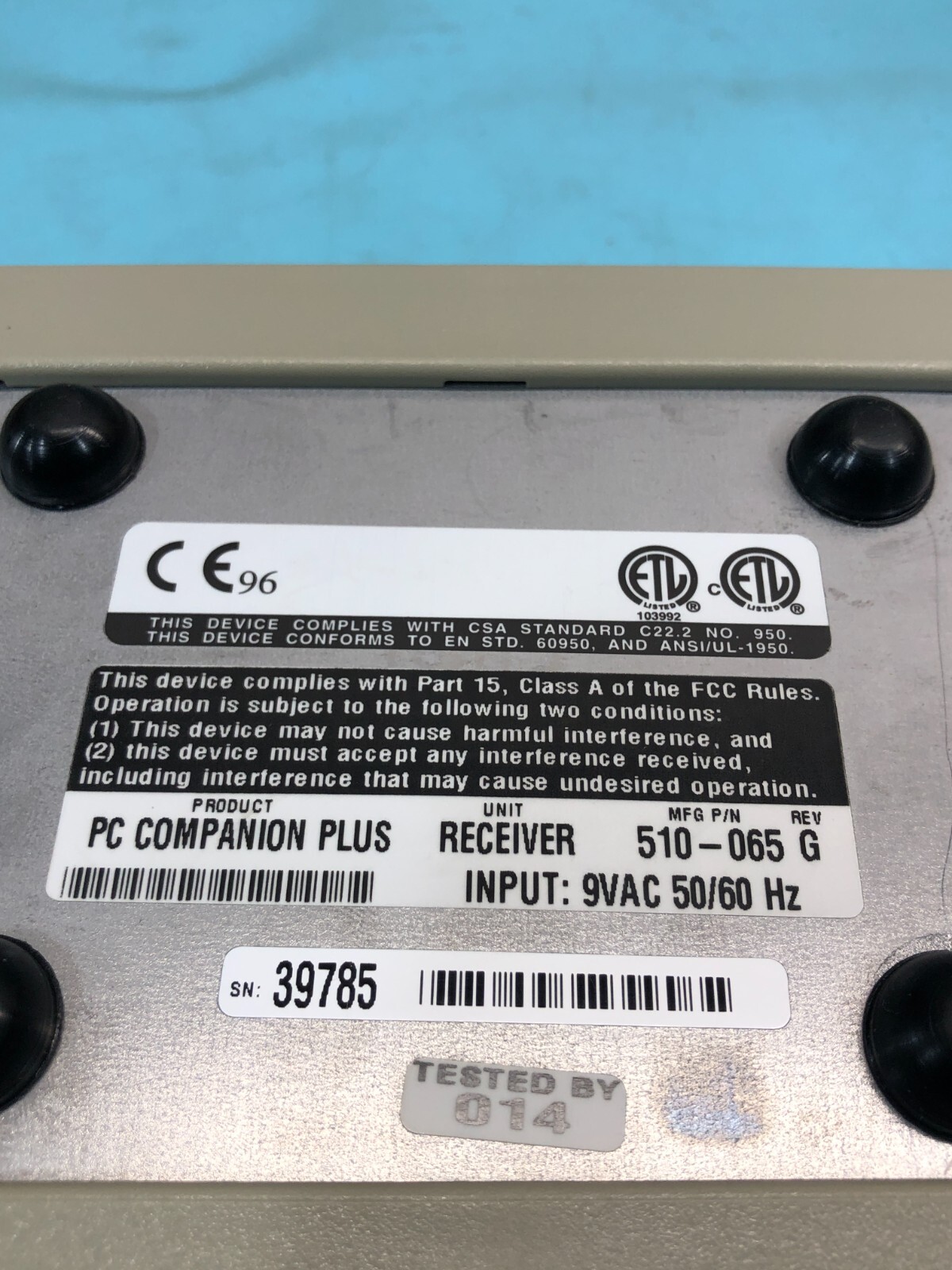 Cybex 500-094 PC Companion Plus Transmitter, A10, 9VAC, 50/60Hz, PCIE-0, 151752