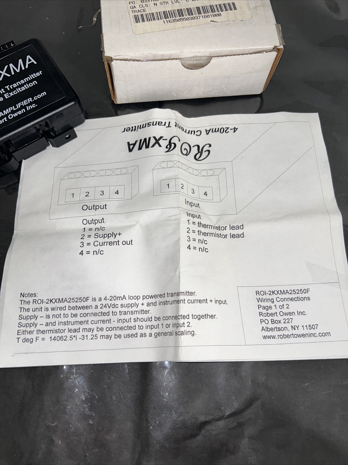 Roi-xma ROI 4-20ma Current Transmitter W/ Bridge Excitation Fast Shipping
