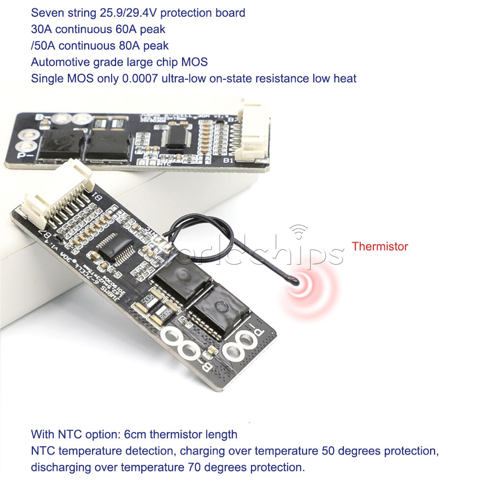 6S 30A/7S 30A/6S 50A/7S 50A with NTC Ternary Li-ion Battery Protection Board