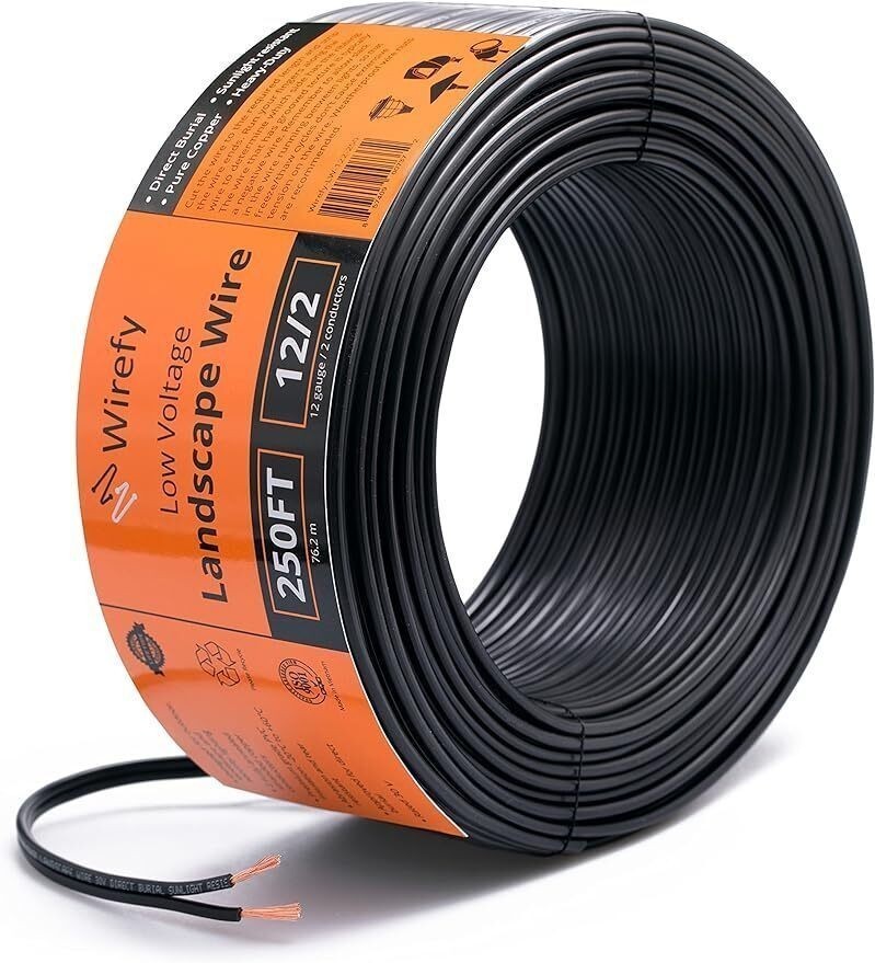 12/2 Low Voltage Landscape Lighting Wire Outdoor 12-Gauge 2-Conductor 250 Feet