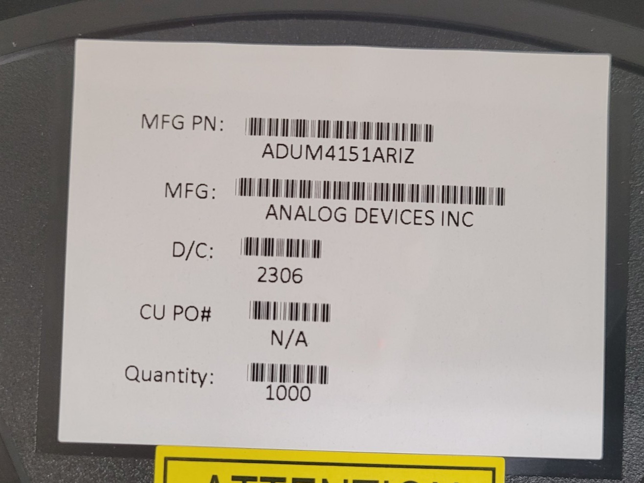 (1000 PCS) ADUM4151ARIZ ANALOG DEVICES DGTL ISOLTR 5KV 7CH SPI 20-SOIC