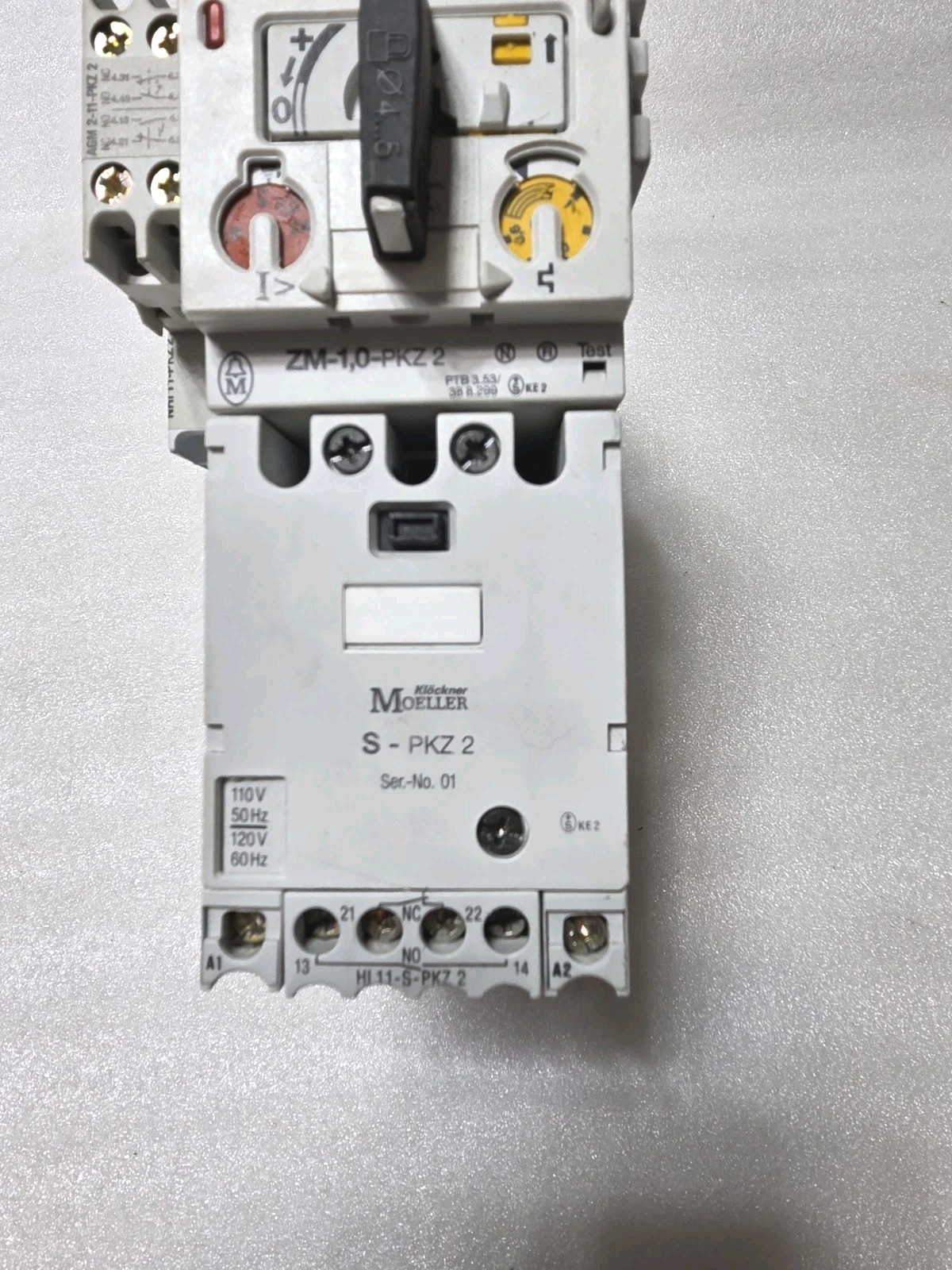 Klockner Moeller S-PKZ2,  ZM-1,0-PKZ2,PKZ2 Combination Starter Motor Protector
