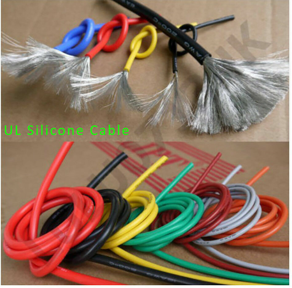 30awg-2awg Chose Colors UL Strand Silicone Soft Cable 600V 200℃ 0.08mm RC Wire