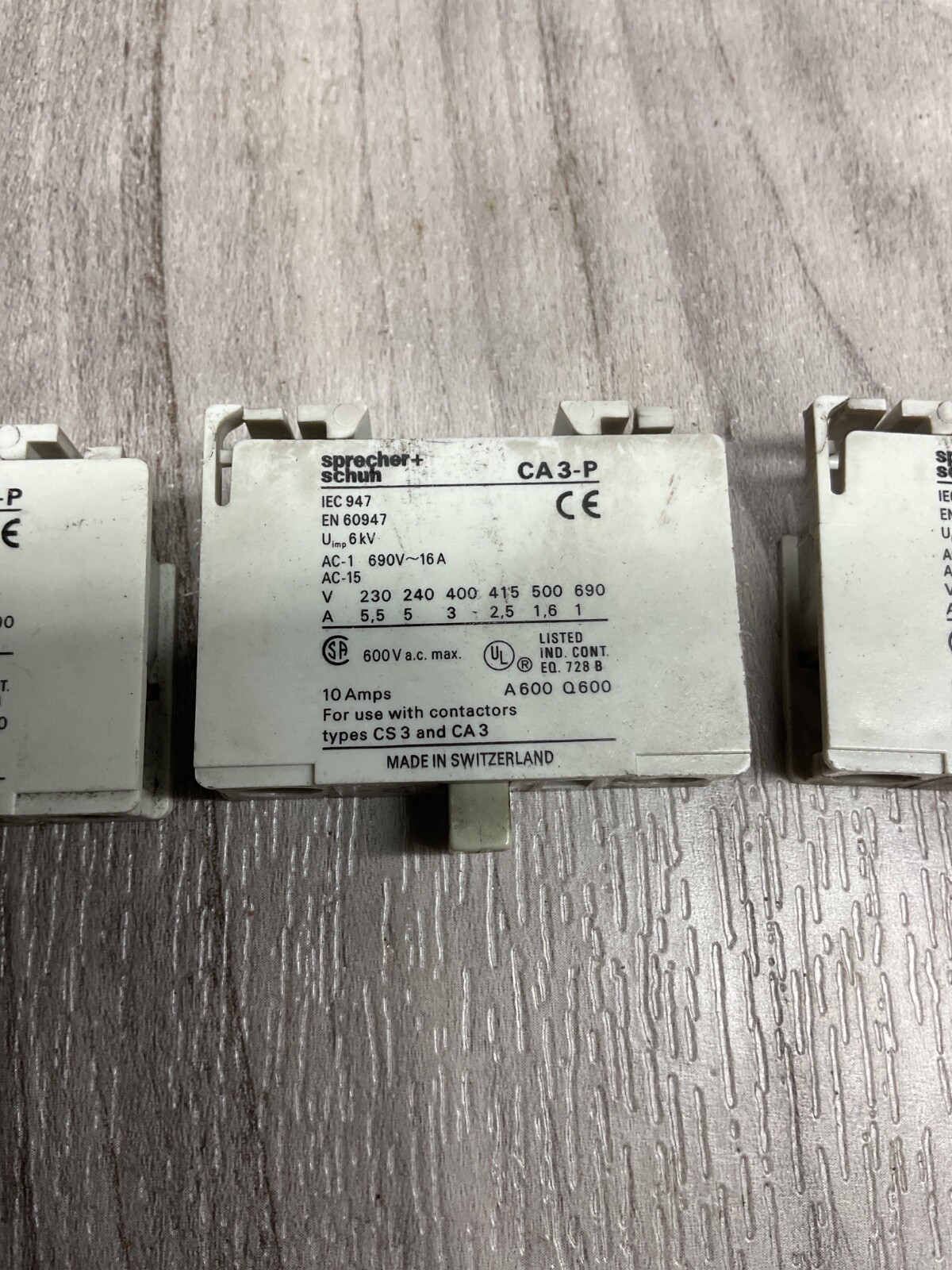 Sprecher + Schuh CA 3-P Contact Block *Lot of 3* #4004PT172