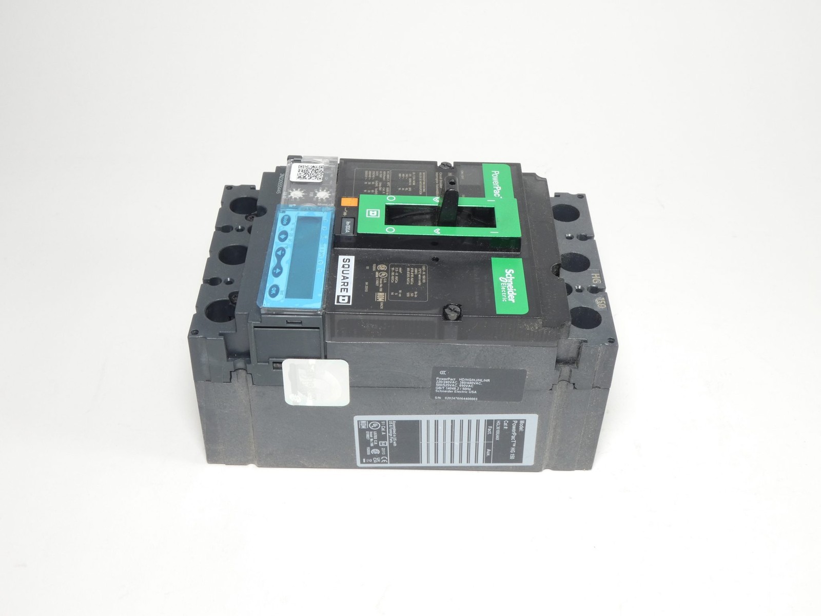 Square D HGL36100U44X Circuit Breaker 100A 3P 600VAC PowerPacT Schneider Elec…