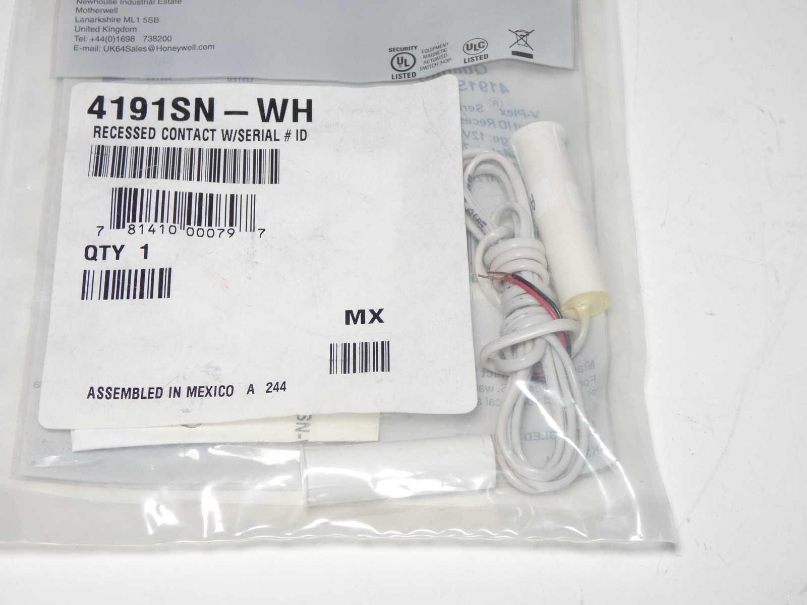 Honeywell Resideo 4191SN-WH V-Plex Recessed Magnetic Contact Sensor – NEW Sur…