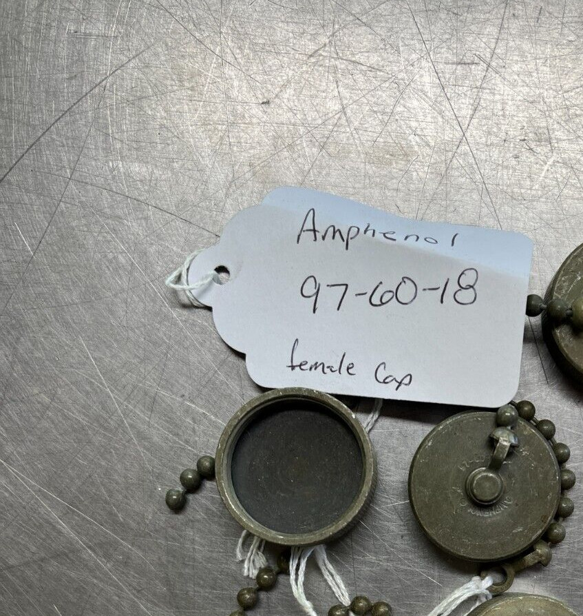 976018 AMPHENOL 97-60-18 FEMALE PLUG DUST CAP SIZE 18 – QTY of 2 Caps