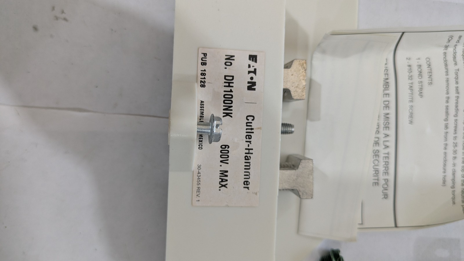 Eaton Cutler-Hammer DH100NK 600V Contactor 30-43455 REV.1 Industrial