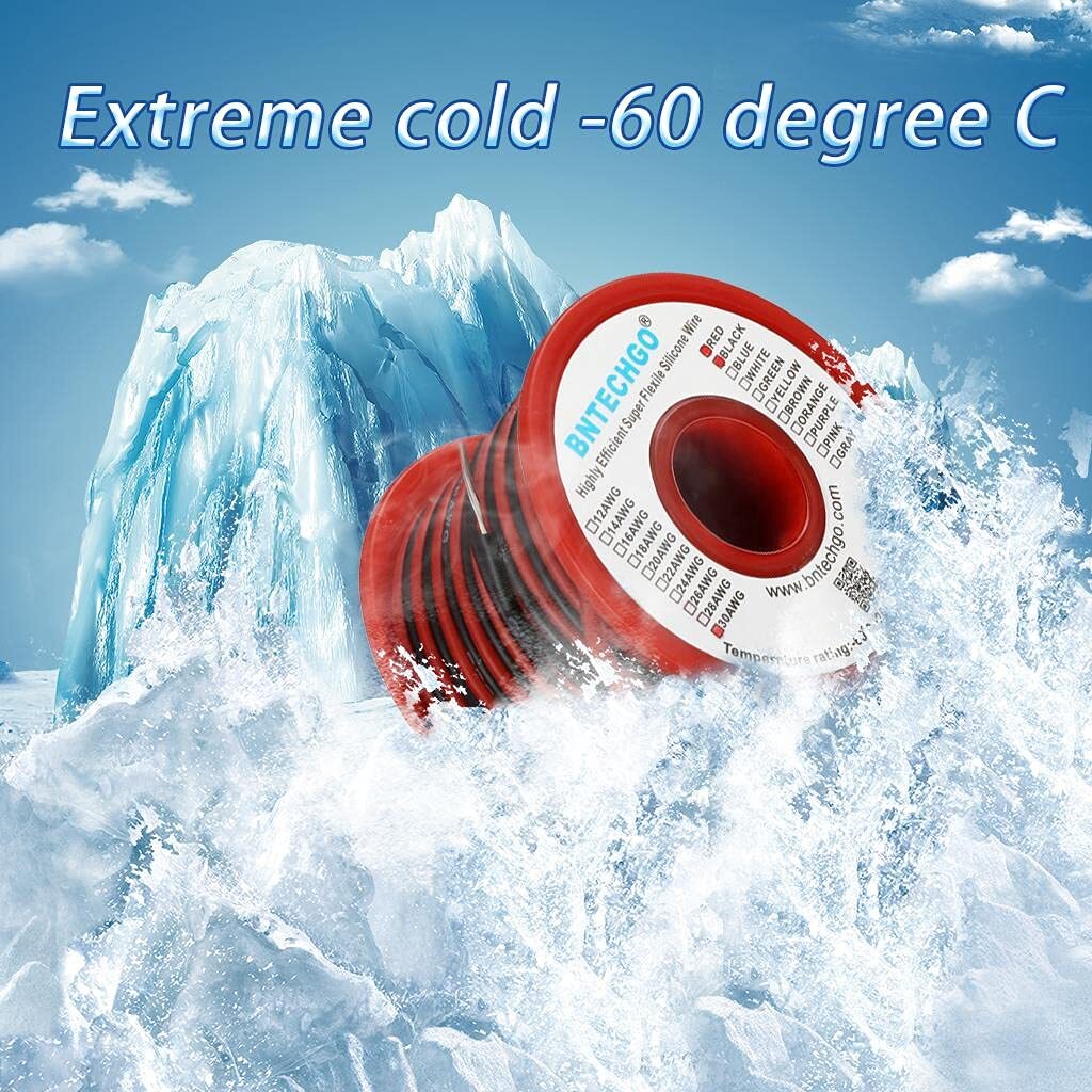 30 Gauge Silicone Wire 25Ft Red And Black Soft Copper Stranded Electric Wire