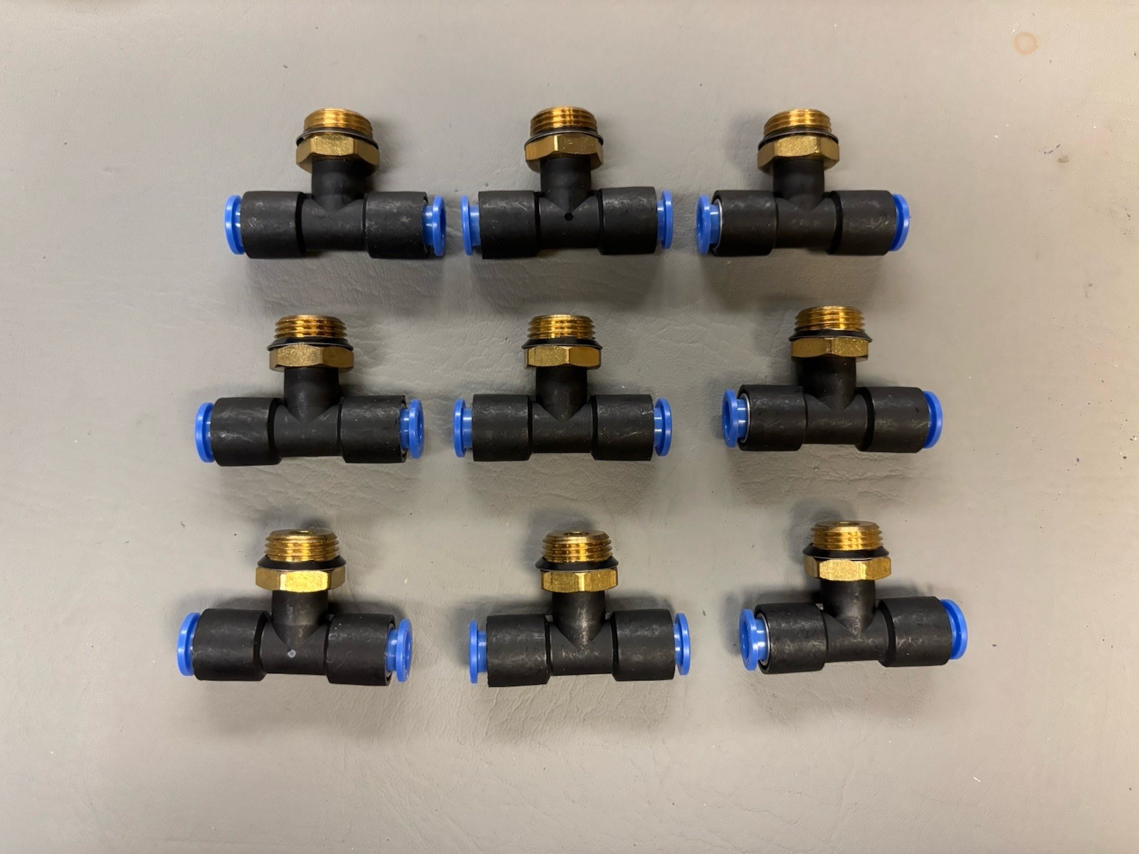 LOT OF 9 SMC KQT08-U03 TEE FITTINGS