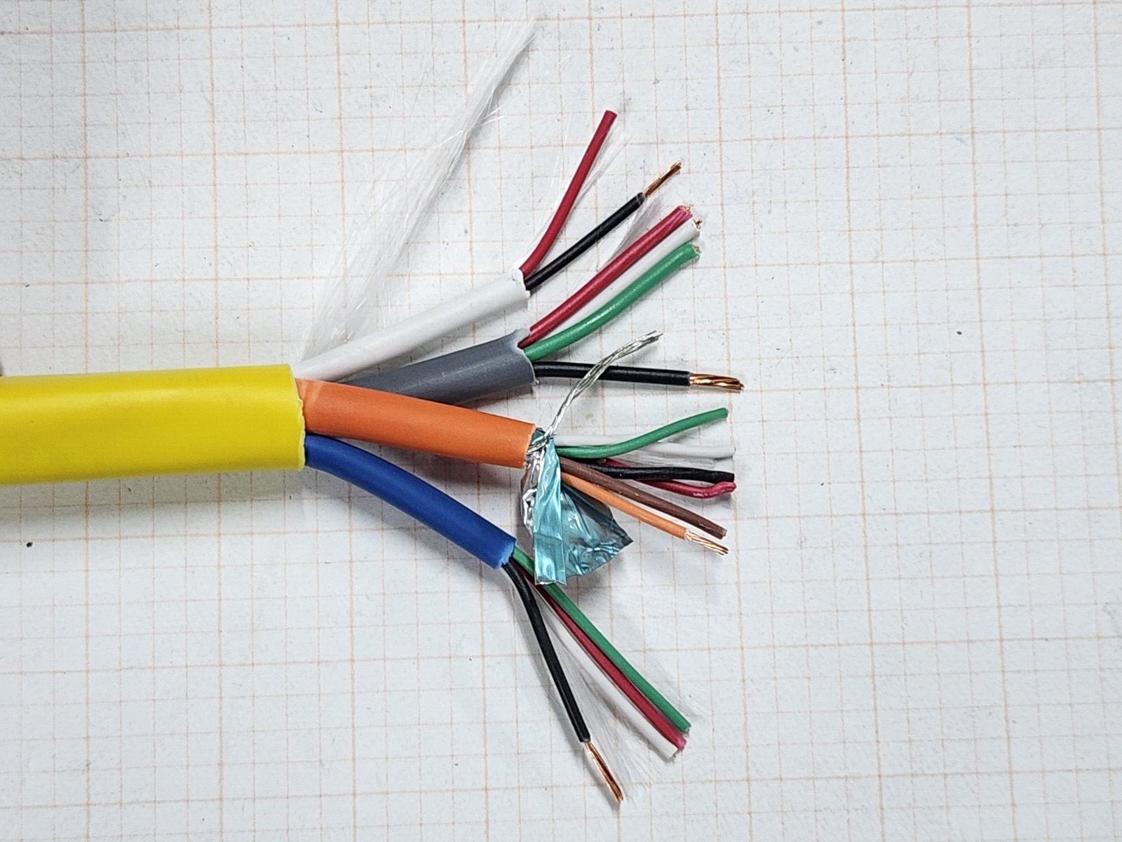 Carol 4EPL1S 18/4C+22/3P+22/4C+22/2C Plenum Access Control Cable CMP Yellow/50ft