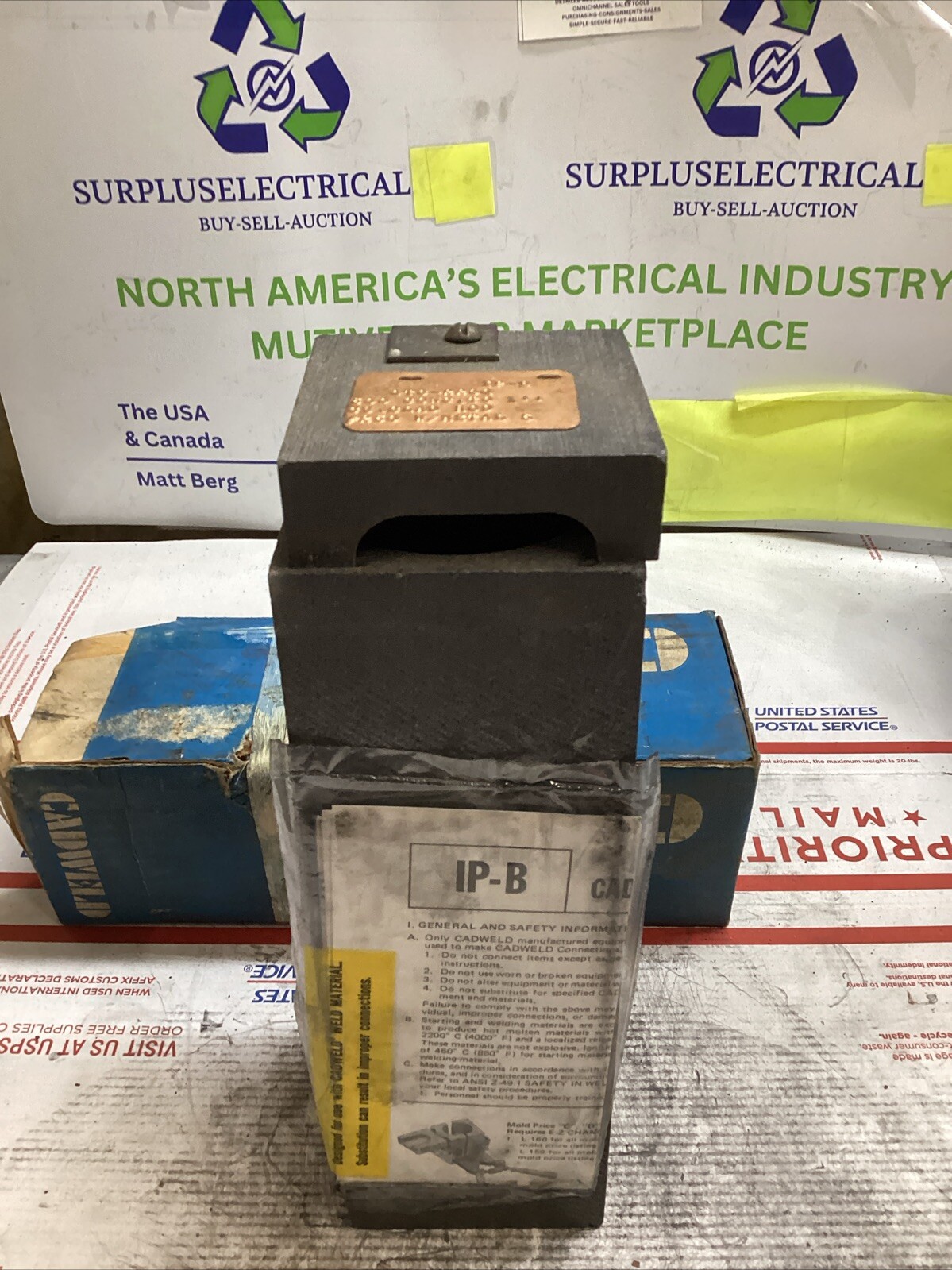 ERICO CADWELD IP-B GTC-223Q MOLD 500 CONC RUN TAP 1″ CU ROD #250 CART ED4U 3295