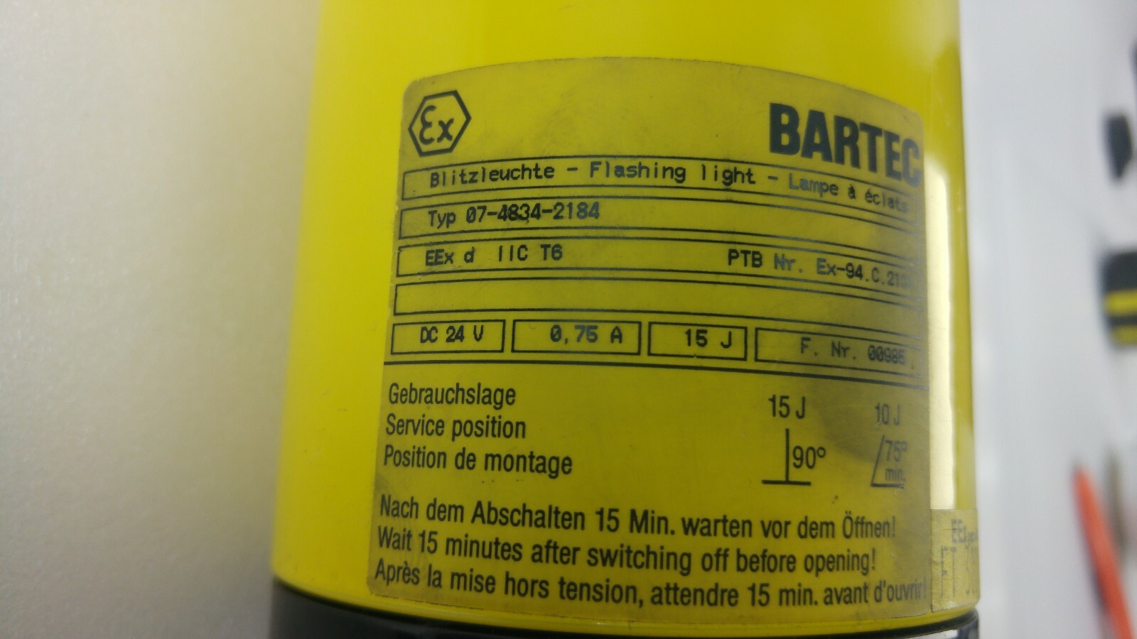 BARTEC 07-4834-2184 Flashing lamp