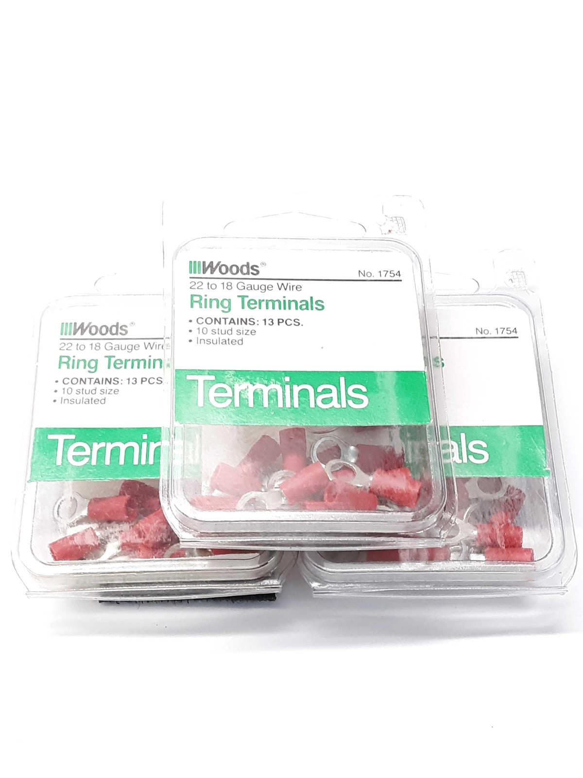 Woods 1754 22 to 18 Gauge Wire Ring Terminal, 13-Pack Lot of 3