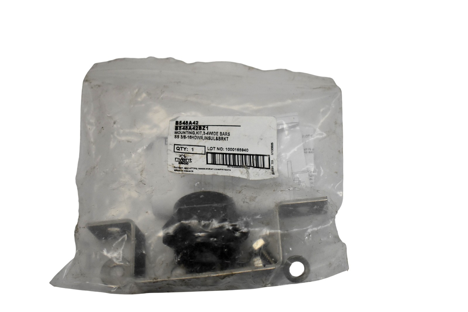NVent ERICO B548A42BZ1 Mounting Kit 3-4 Wide Bars SS 3/8-16 Hardware Brkt