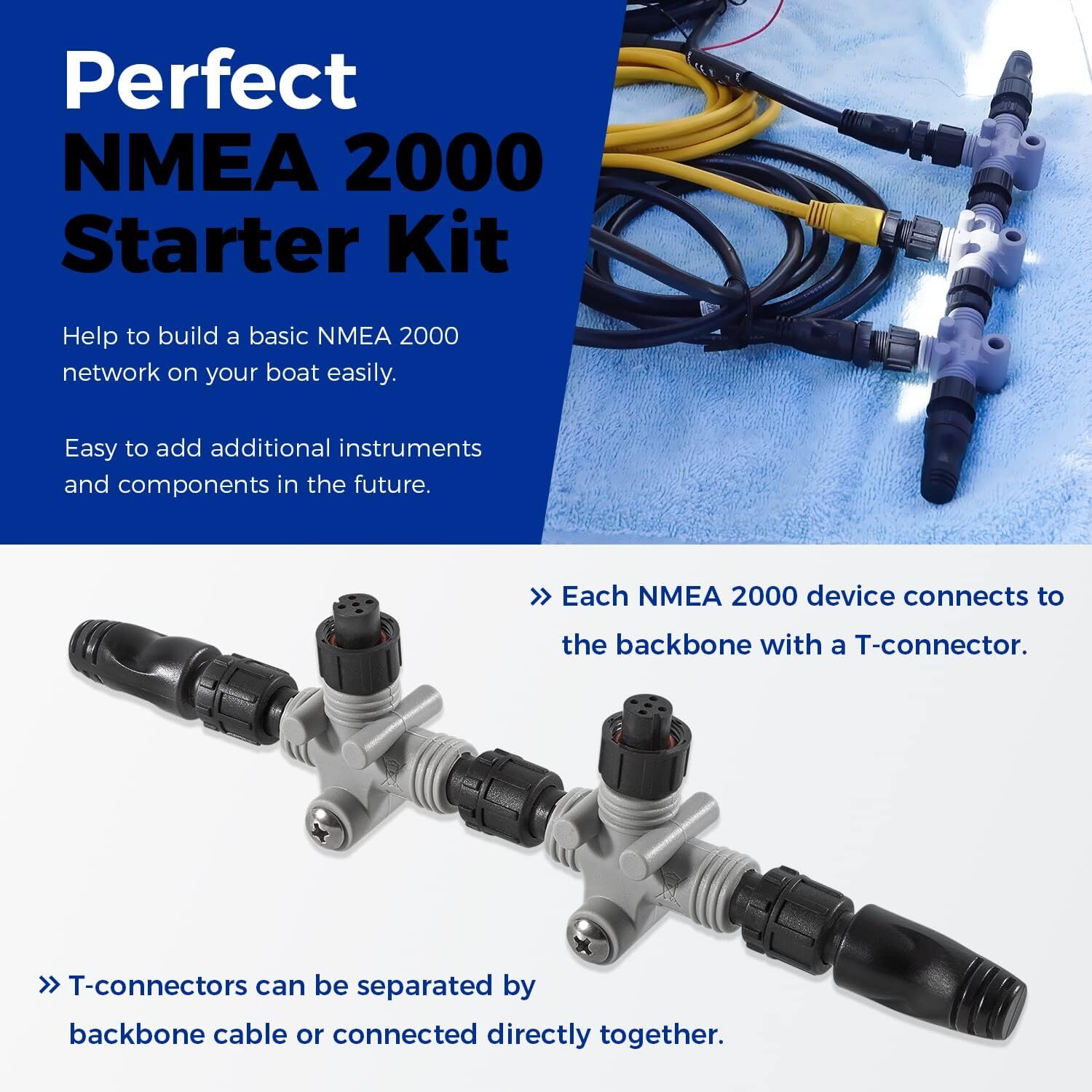 For Garmin NMEA 2000 Starter Kit N2K Network Cable Drop/Power/Backbone/Connector