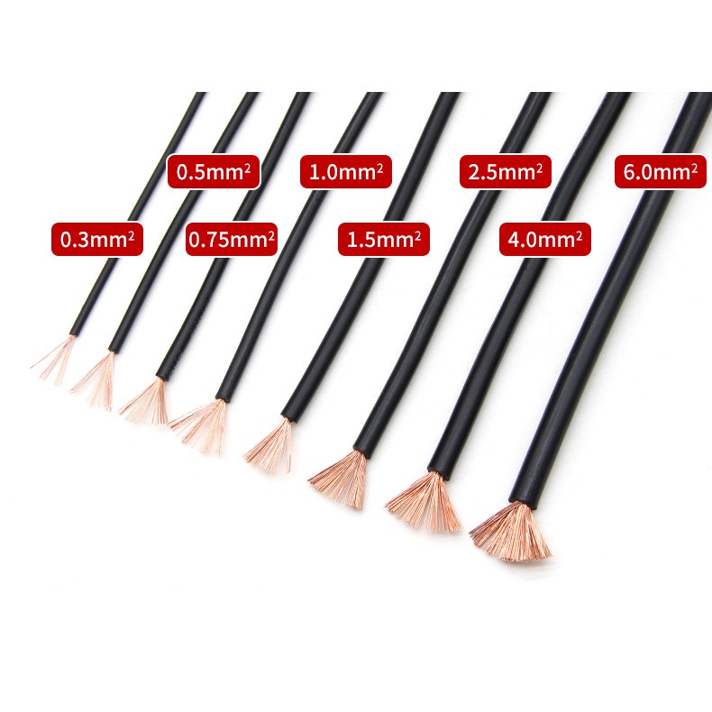 Single Core RV Flexible Wire Pure Copper Cores PVC Electrical Cable 0.3/0.5mm²