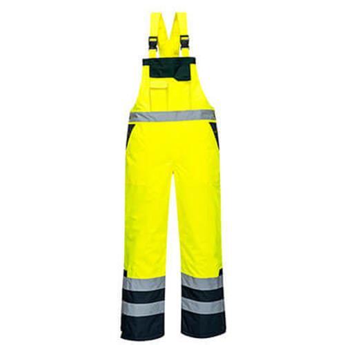 S489YERM Portwest Contrast Bib & Brace – Lined Yellow Medium NEW