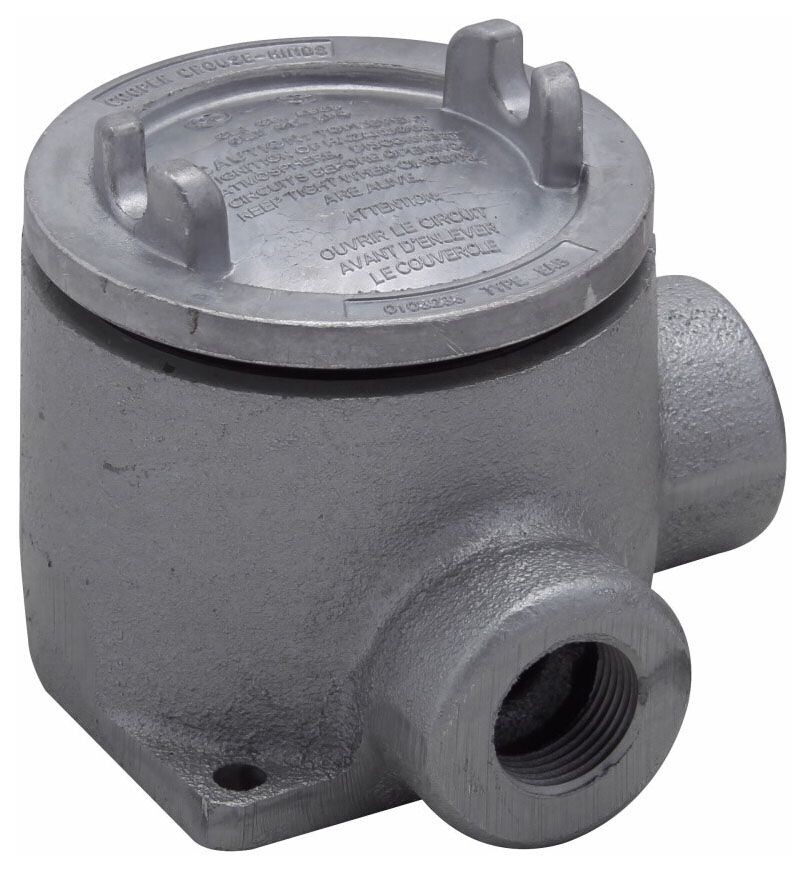 Crouse-Hinds EABL26, (2) 3/4″ Hub, Iron, Explosionproof Conduit Outlet Box, 1pc
