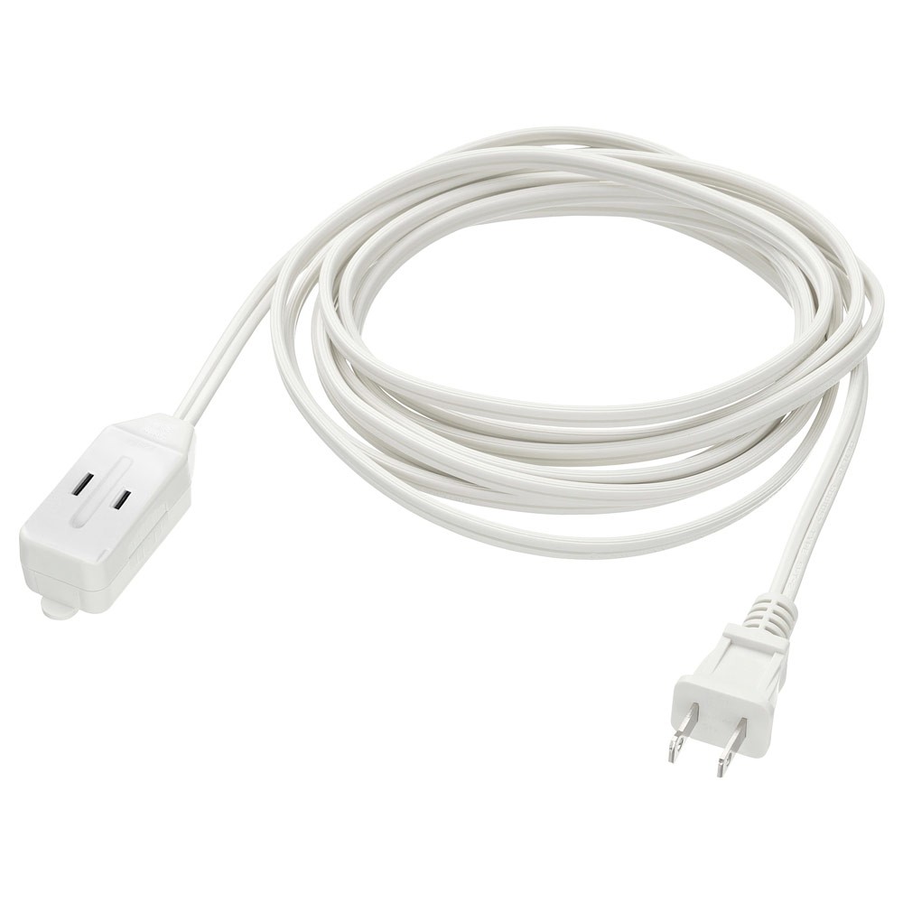 3-Outlet Indoor Extension Power Cord with Protection Outlet Cover 6 Feet White