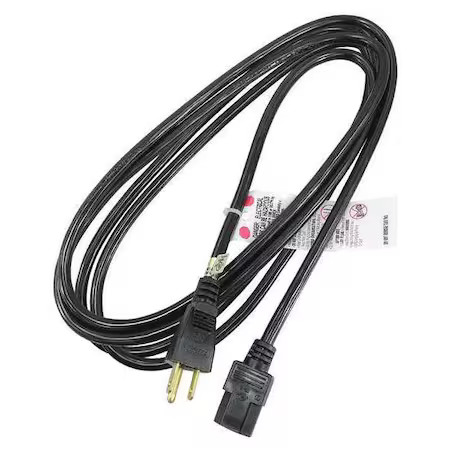 Power Cord, 5-15P, Sjt, 10 Ft., Blk, 10A, 18/3, 5Xfp2id