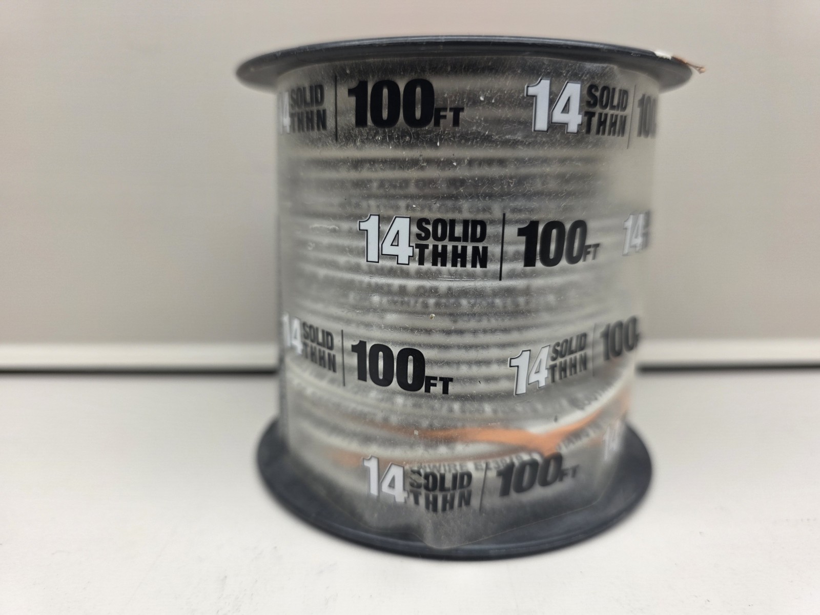 (1) NEW Southwire 100 ft. 14 Gauge White Solid Copper THHN Wire
