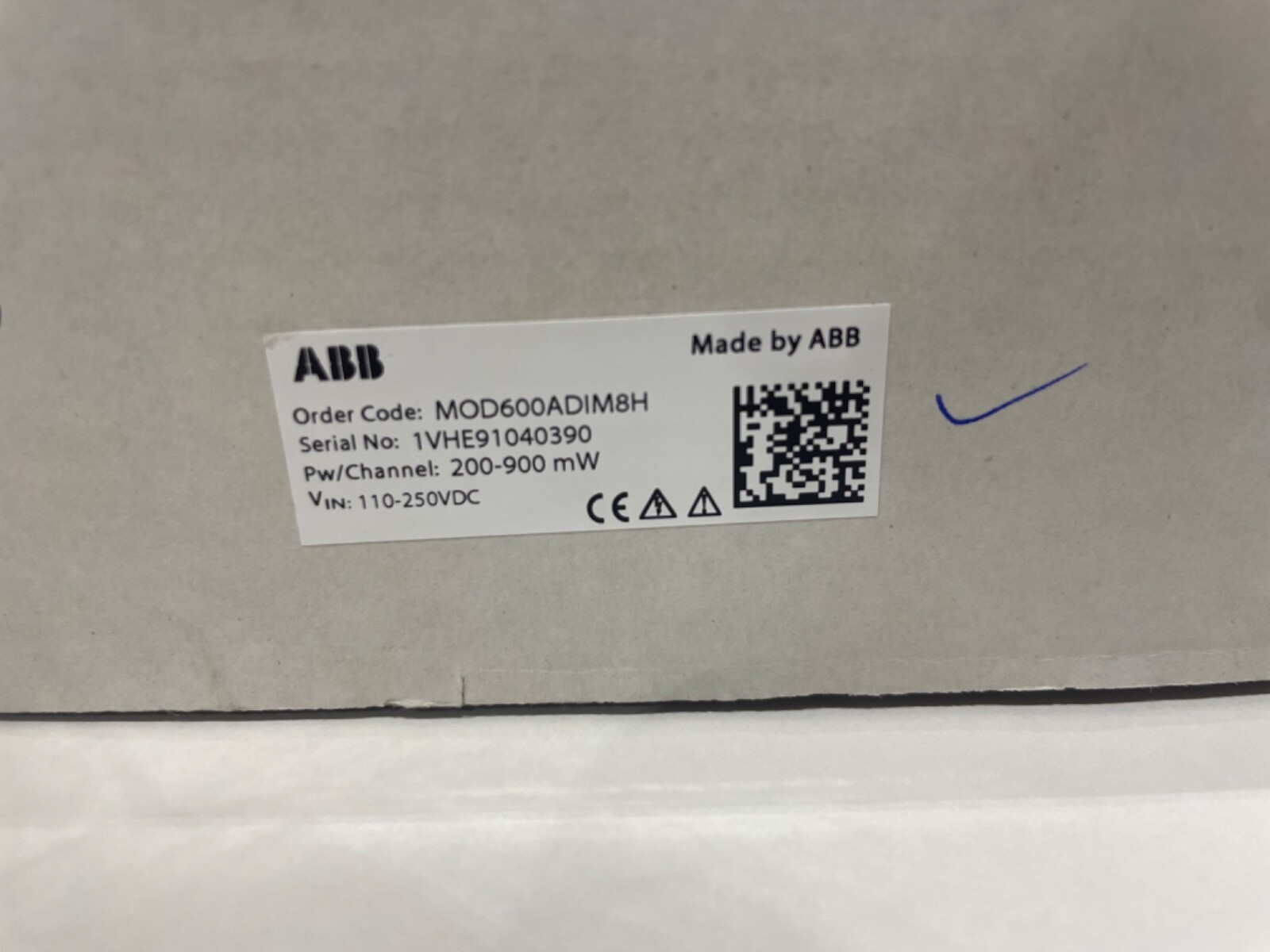 ABB DIM8H, DIGITAL INPUT MODULE, 8 INPUTS MOD600ADIM8H