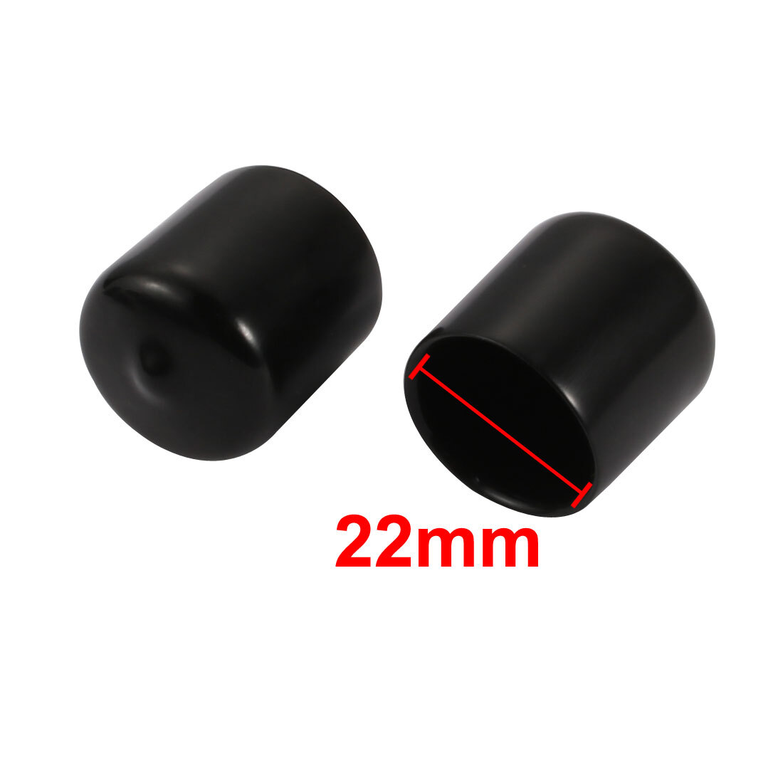 4Pcs 22mm Inner Dia PVC Flexible Vinyl End Cap Screw Protector Cover Black