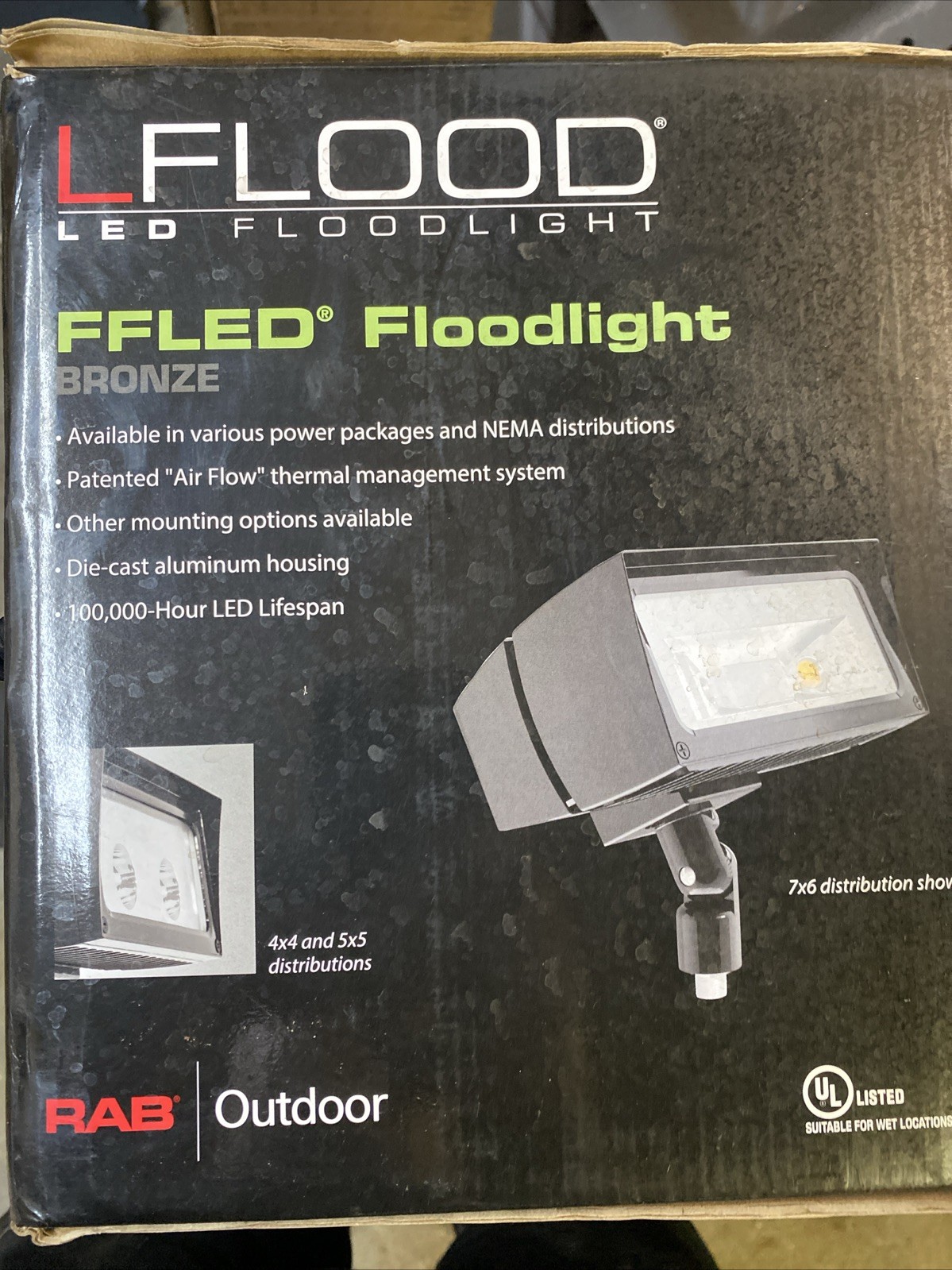 NEW RAB LIGHTING FFLED26NB44/PCU FFLED Floodlight 4000k Broze commercial