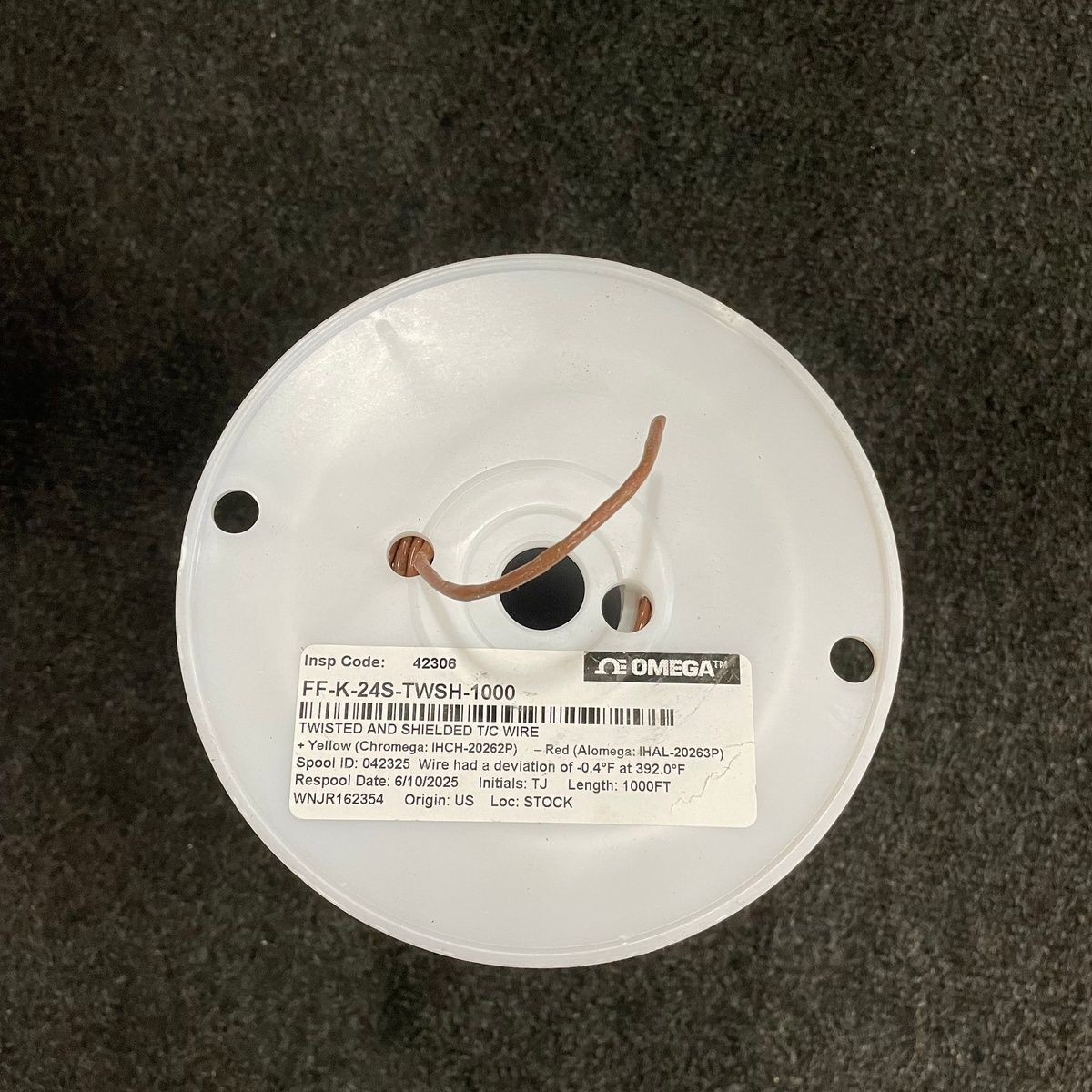 OMEGA FF-K-24S-TWSH-1000 Twisted/Shielded Thermocouple Wire 1000′