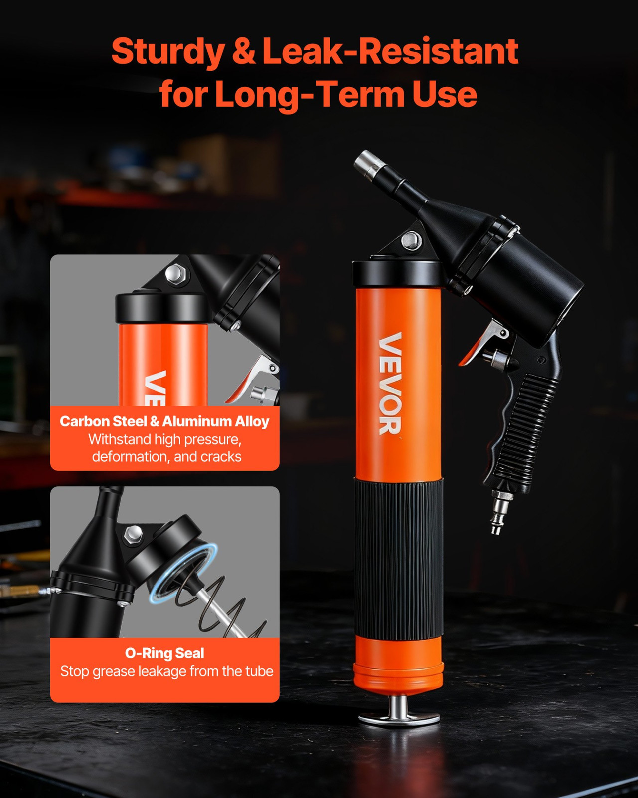 VEVOR High-Pressure Grease Gun Kit – 6000 PSI Heavy Duty Pistol Grip