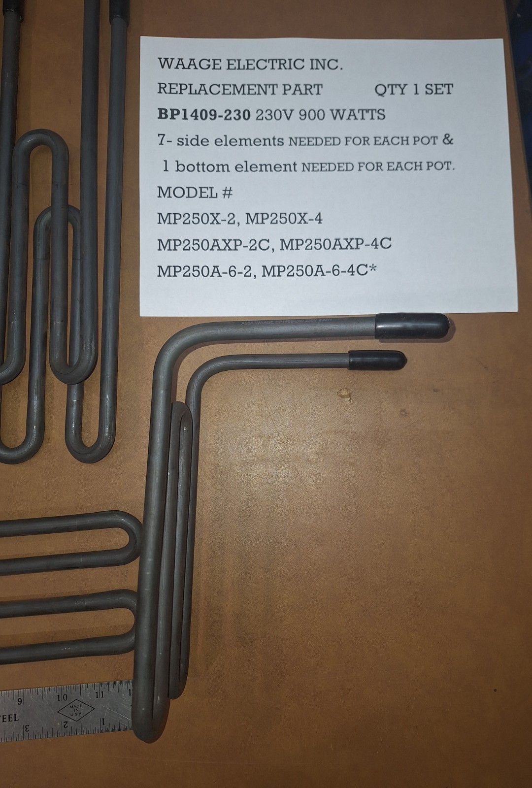 Set of 8 BP1409-230 Heating Elements Waage Electric Babbitt Tank MP250 230V NEW
