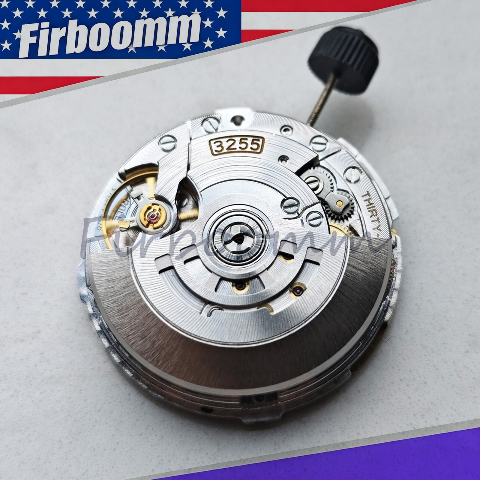 3255 Automatic Mechanical Movement Dual Calendar 31 Jewels Blue Balance Wheel