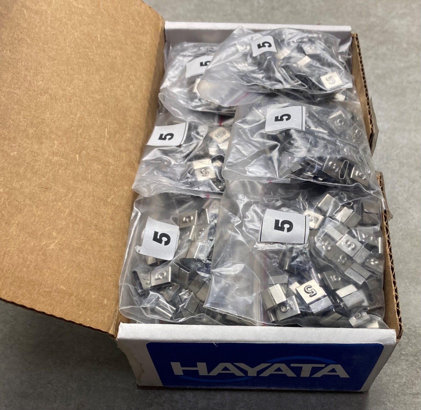 HAYATA ID-5, Stainless Steel Cable Marker 316SS, Symbol “5” , 100 Pc’s Pkt