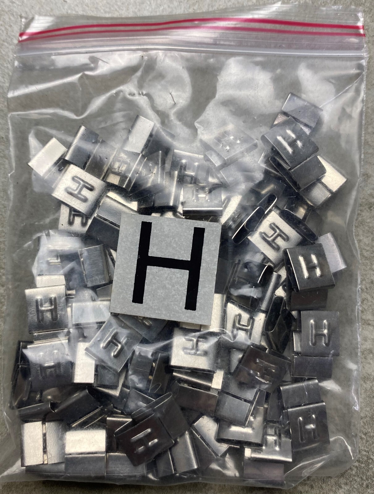 HAYATA ID-H, Stainless Steel Cable Marker 316SS, Symbol “H” , 100 Pc’s Pkt