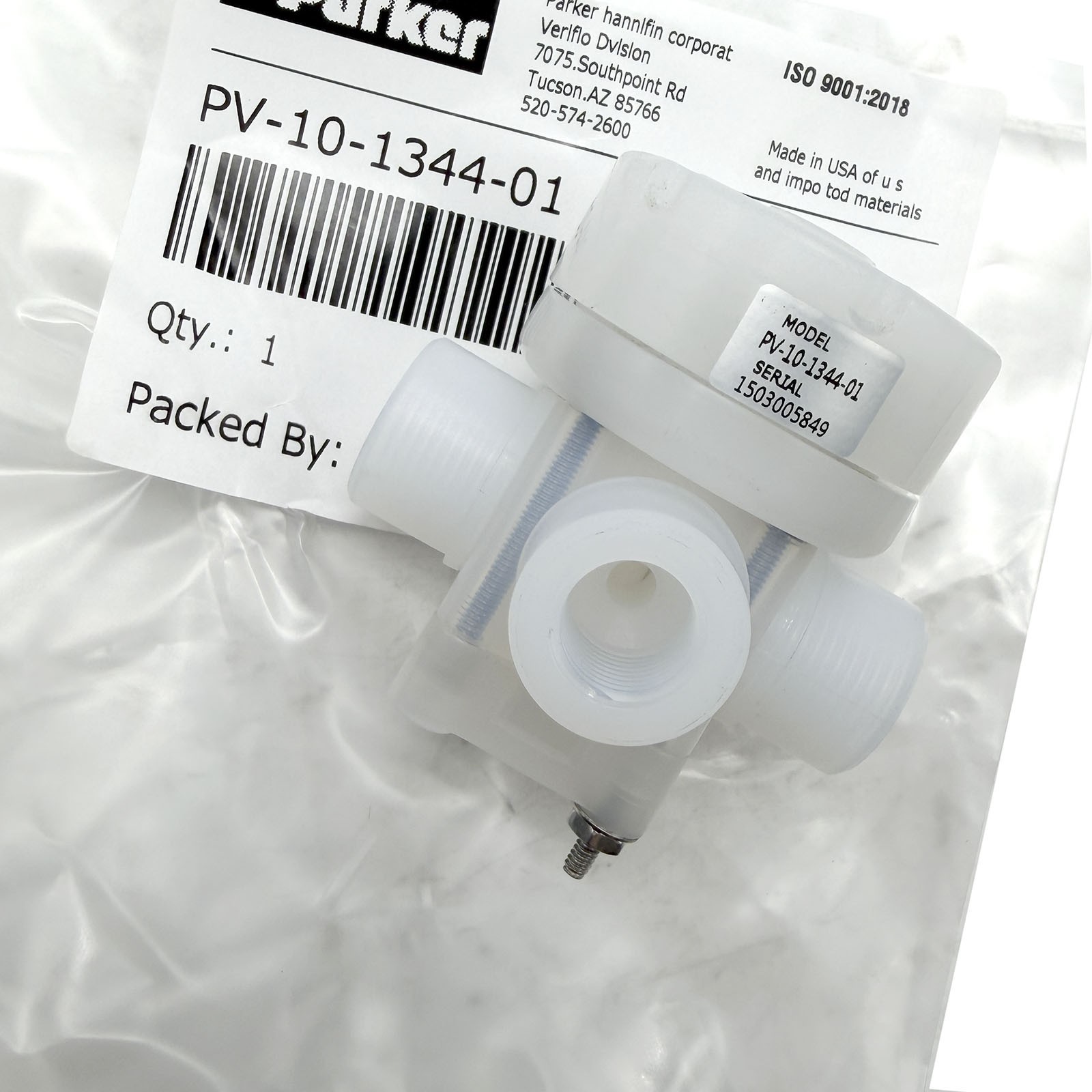 Three-way Pneumatic Diaphragm Valve PV-10-1344-01 for Parker