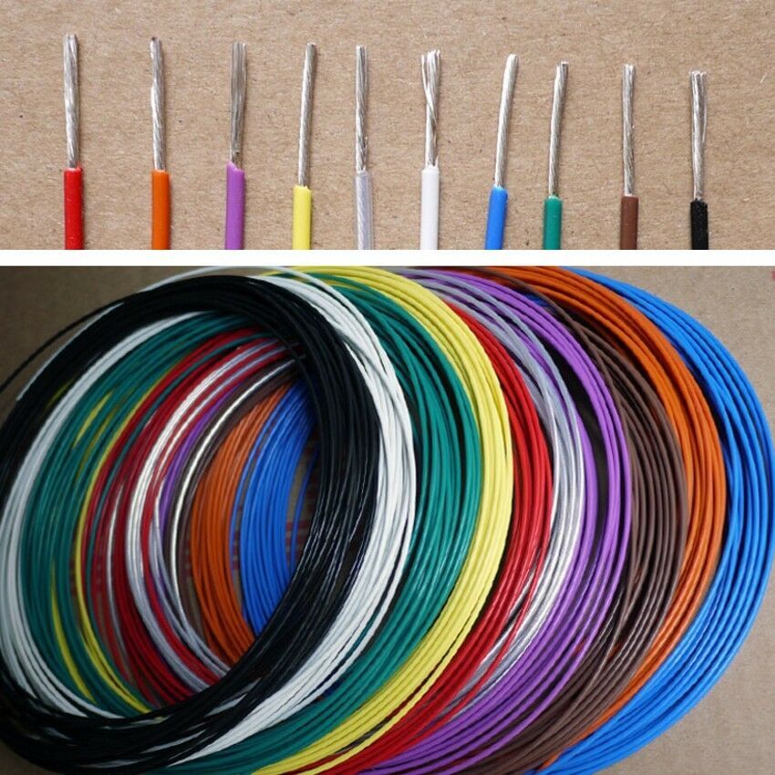 Multi-Strand PTFE Silver Plated Copper Wire Cable 14/16/18/19/20/22/24/26/30AWG