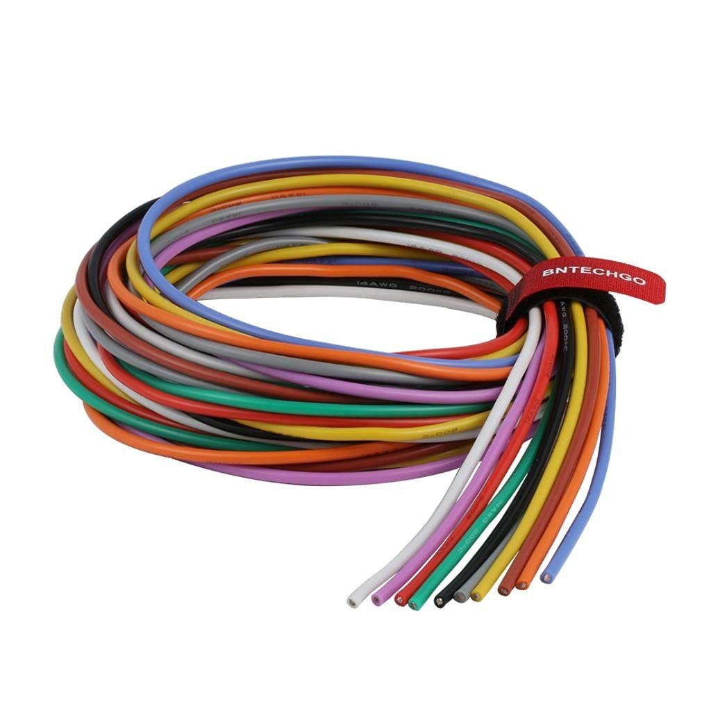 14 Gauge Silicone Wire Kit Red Black White Blue and Green Each 25Ft 14 AWG Stran