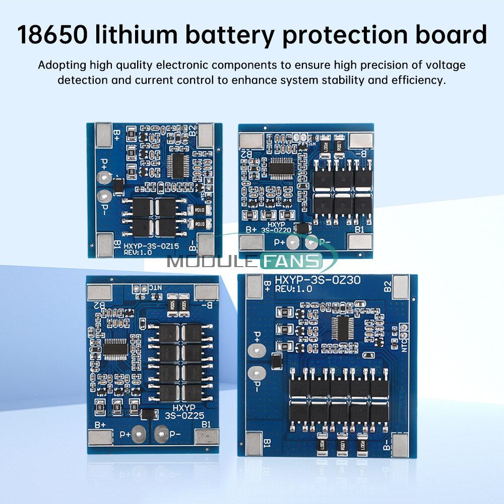3S 12V 15/20/25/30A 18650 Li-ion Battery Charging Protection Board with Balance