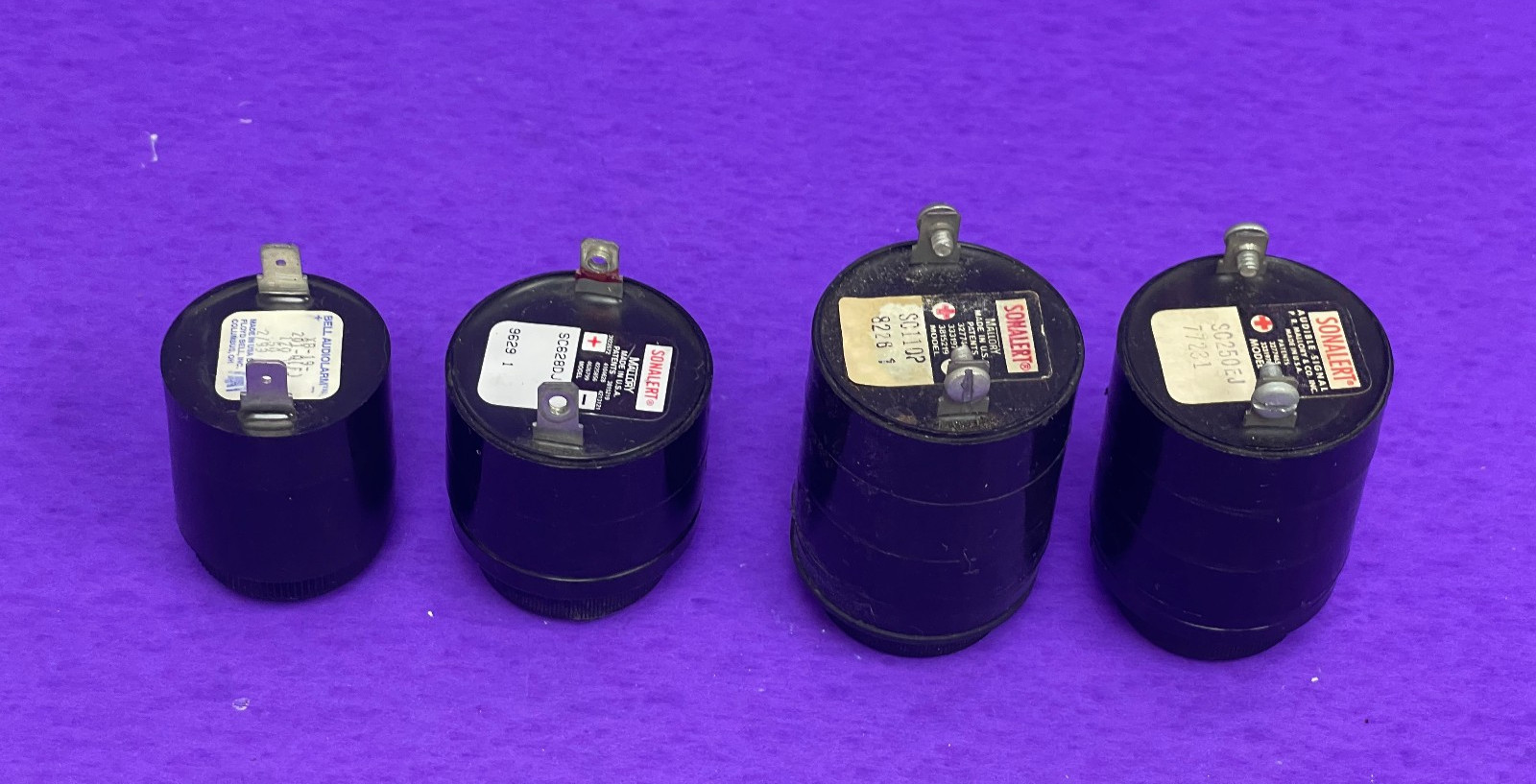 (3) Mallory Sonalert Piezo-Alarms &Bell Audiolarm XB-19-201-A(F) Audible Alarm
