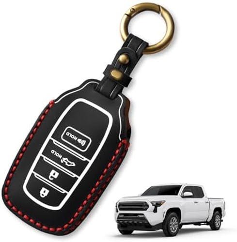 Muslogy Key Fob Cover Leather Case Compatible with Toyota Tacoma 2024 2025 20…