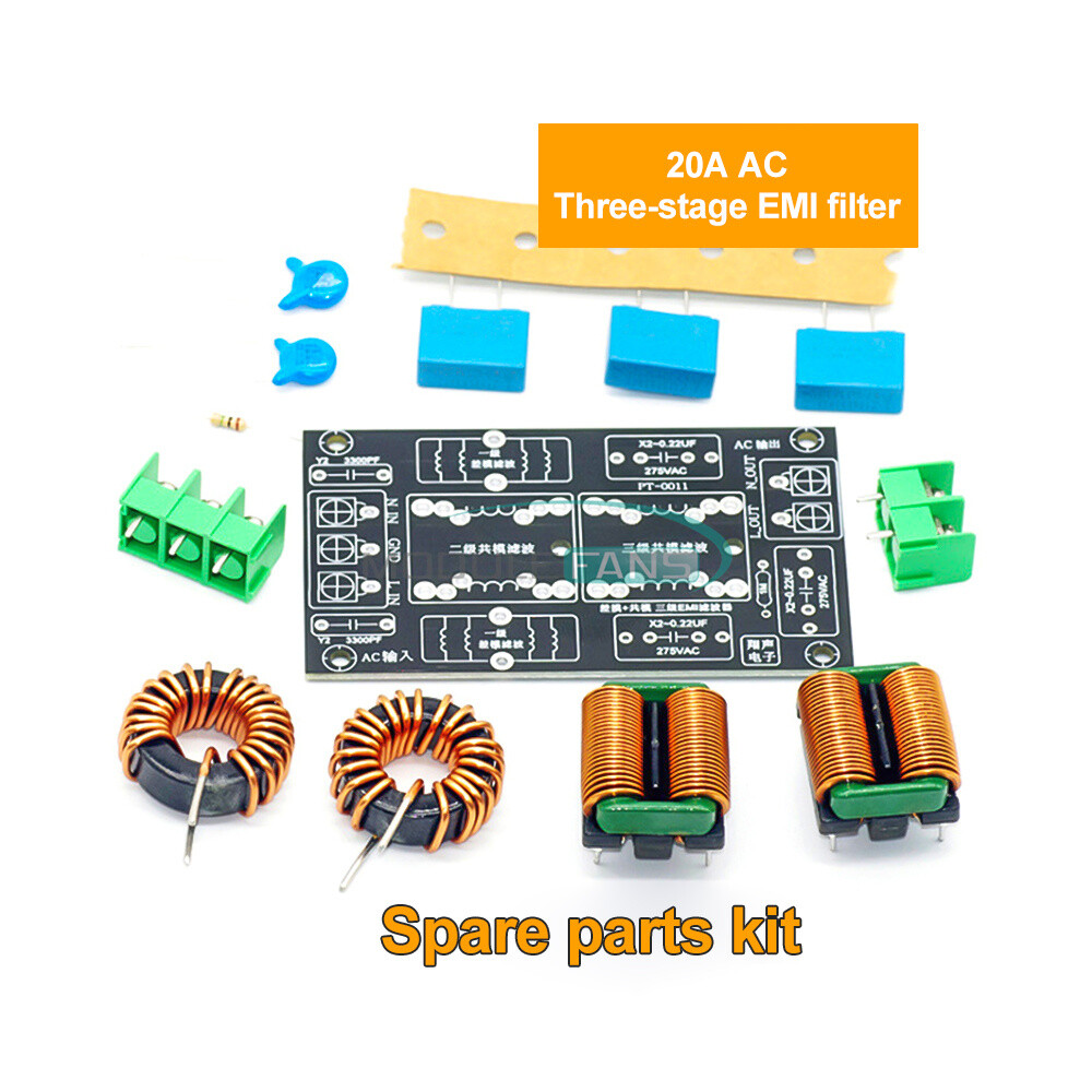 AC110-250V 4/10/20A 3-stage EMI AC Filter Board Audio Power Amplifier Module-