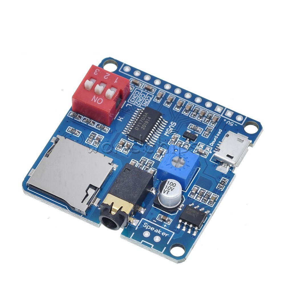 5W Voice Playback Module MP3 Player I/O Trigger UART Control SD/TF Card