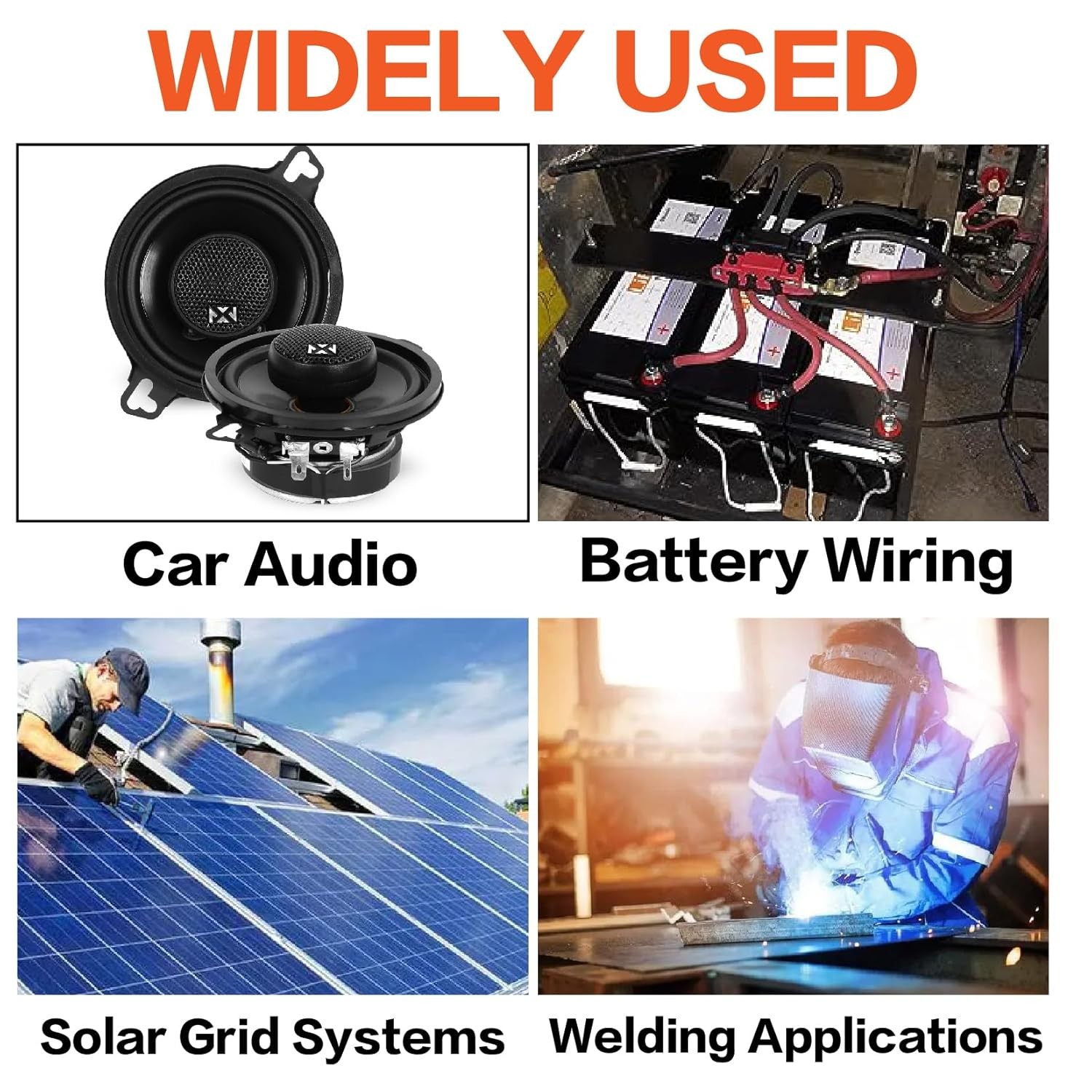 1/0 Gauge Wire 20FT Red/Black CCA Copper Clad Aluminum Battery & Car Audio Cable